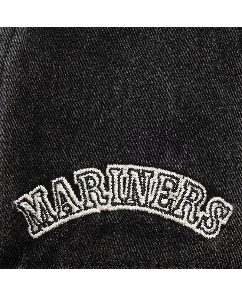 Mitchell & Ness Men's and Women's Cream/Black Seattle Mariners Snow Block Pro Crown Snapback Hat