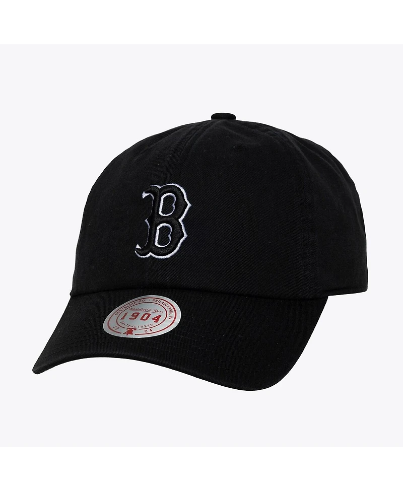 Mitchell & Ness Men's and Women's Black White Boston Red Sox 1904 Strapback Adjustable Hat