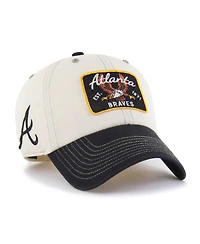 '47 Brand Men's Natural/Black Atlanta Braves Keepsake Collection Clean Up Adjustable Hat