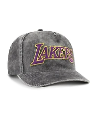 '47 Brand Men's Charcoal Los Angeles Lakers Reclaim Snow Wash Corduroy Adjustable Hitch Hat