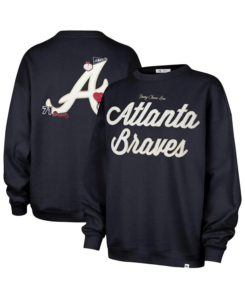 Stoney Clover Lane X '47 Brand Women's Navy Atlanta Braves Oversized Sweatshirt