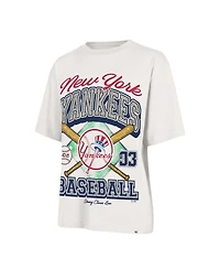 Stoney Clover Lane X '47 Brand Women's Sand New York Yankees Crossover Base Foundation T-Shirt