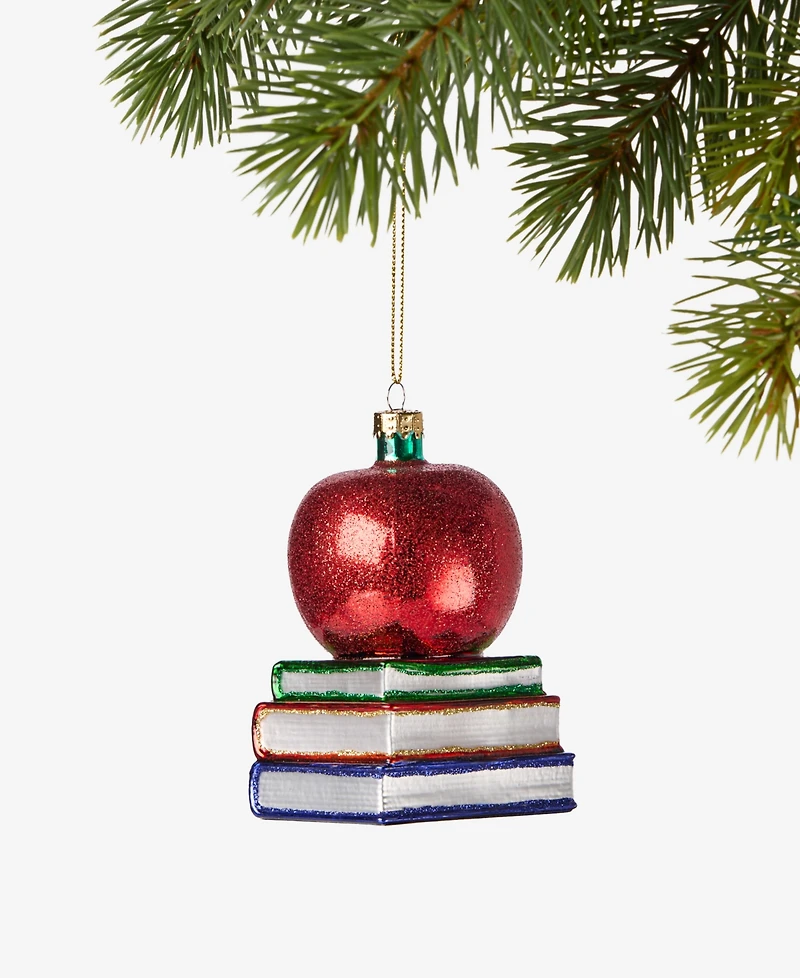 Holiday Lane Eclectic Charms Book and Apple Ornament, Macy's Exclusive