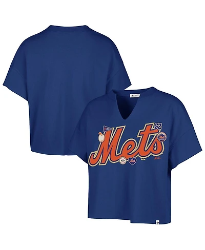 Stoney Clover Lane X '47 Brand Women's Royal New York Mets Oversized Notch Neck T-Shirt