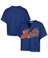 Stoney Clover Lane X '47 Brand Women's Royal New York Mets Oversized Notch Neck T-Shirt