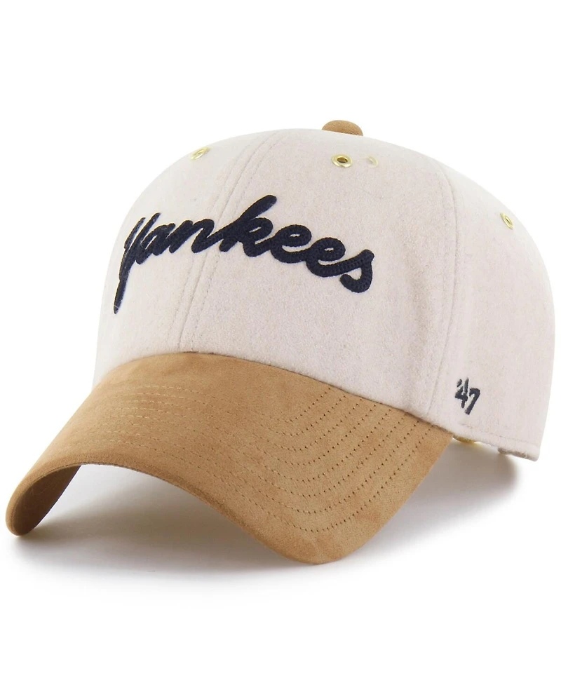 Stoney Clover Lane X '47 Brand Men's Natural/Tan New York Yankees Script Charm Clean Up Adjustable Hat