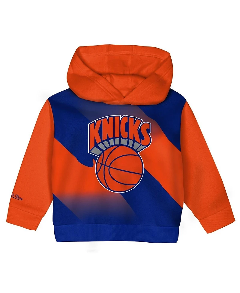 Mitchell & Ness Toddler 2-Piece Royal/Orange New York Knicks Big Face Oversized Pullover Hoodie and Pants Set