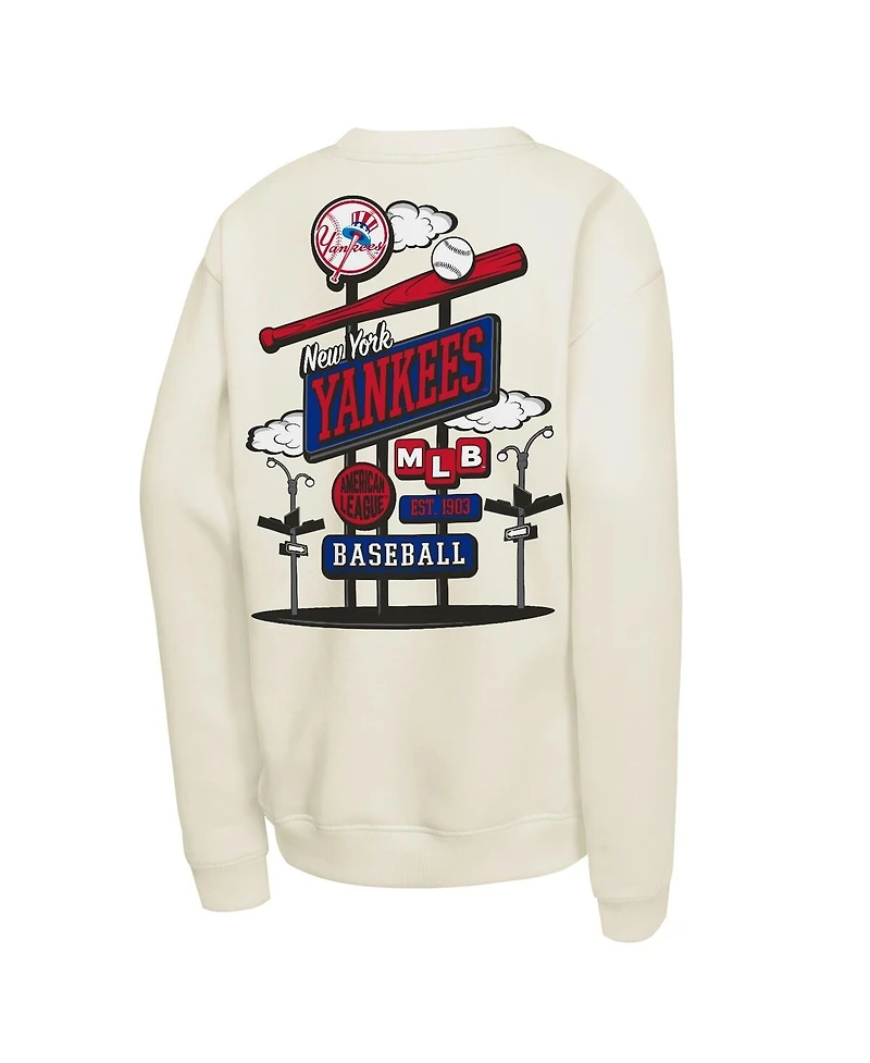 Mitchell & Ness Big Boys and Girls Natural New York Yankees Retro Billboard Sweatshirt