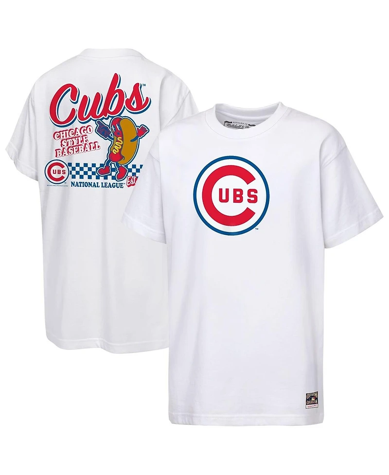 Mitchell & Ness Big Boys and Girls White Chicago Cubs Cooperstown Concession T-Shirt