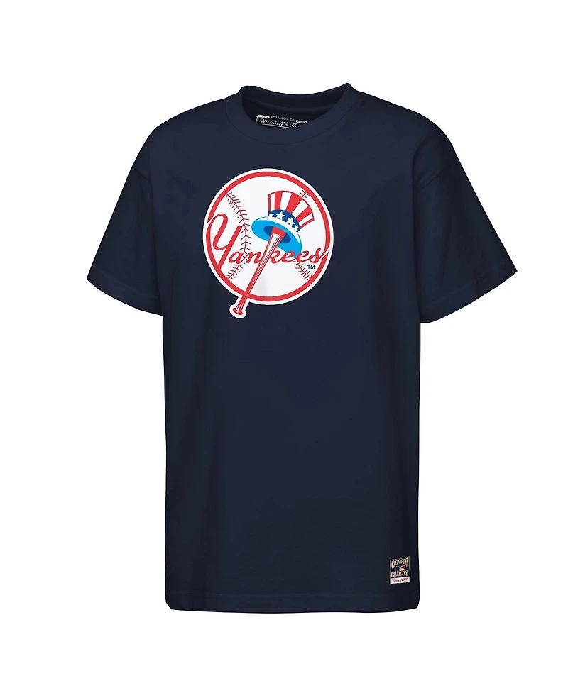 Mitchell & Ness Big Boys and Girls Navy New York Yankees Cooperstown Concession T-Shirt