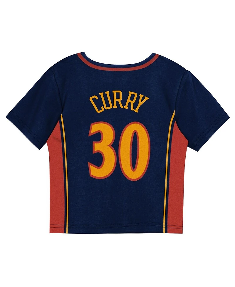 Mitchell & Ness Preschool 2-Piece Stephen Curry Navy Golden State Warriors Play by Place T-Shirt and Shorts Set
