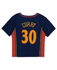 Mitchell & Ness Preschool 2-Piece Stephen Curry Navy Golden State Warriors Play by Place T-Shirt and Shorts Set