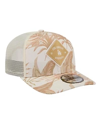 New Era Men's Tan Los Angeles Dodgers Tonal Palm 9SEVENTY Adjustable Trucker Hat