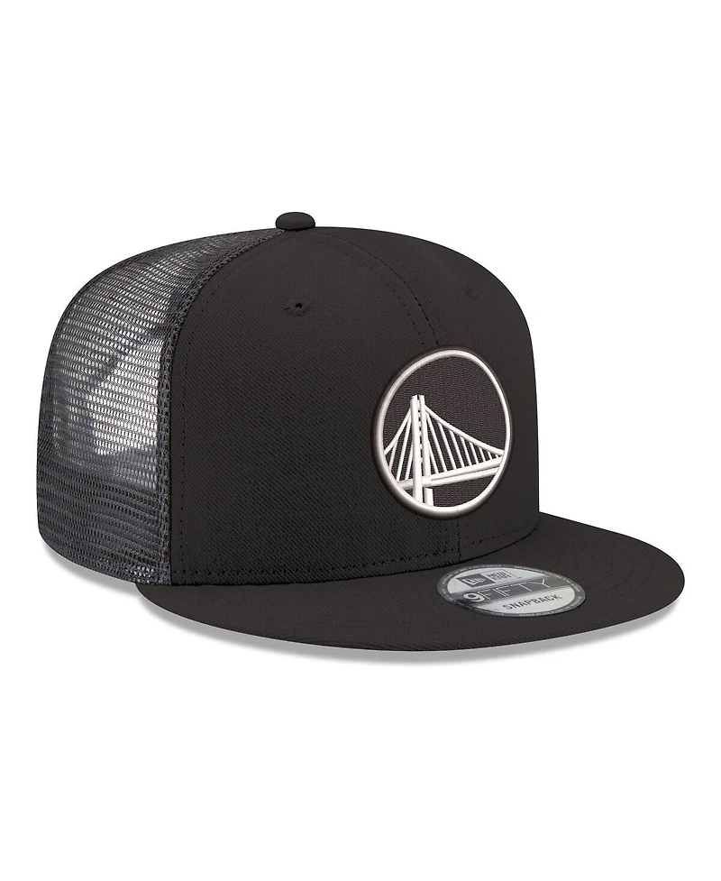 New Era Men's Black Golden State Warriors Core Logo Meshback 9FIFTY Snapback Hat