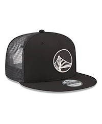 New Era Men's Black Golden State Warriors Core Logo Meshback 9FIFTY Snapback Hat