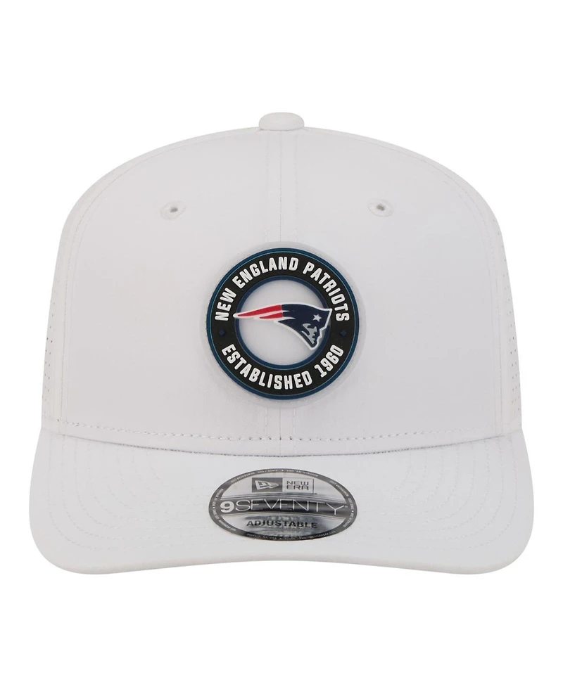 New Era Men's White New England Patriots Coolera 9SEVENTY Adjustable Hat