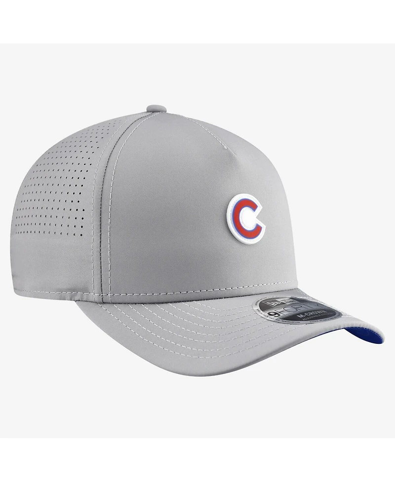 New Era Men's Gray Chicago Cubs Micro Logo 9FORTY M-Crown A-Frame Adjustable Hat
