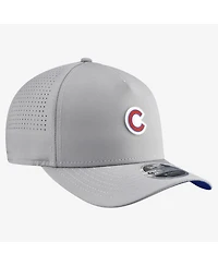 New Era Men's Gray Chicago Cubs Micro Logo 9FORTY M-Crown A-Frame Adjustable Hat