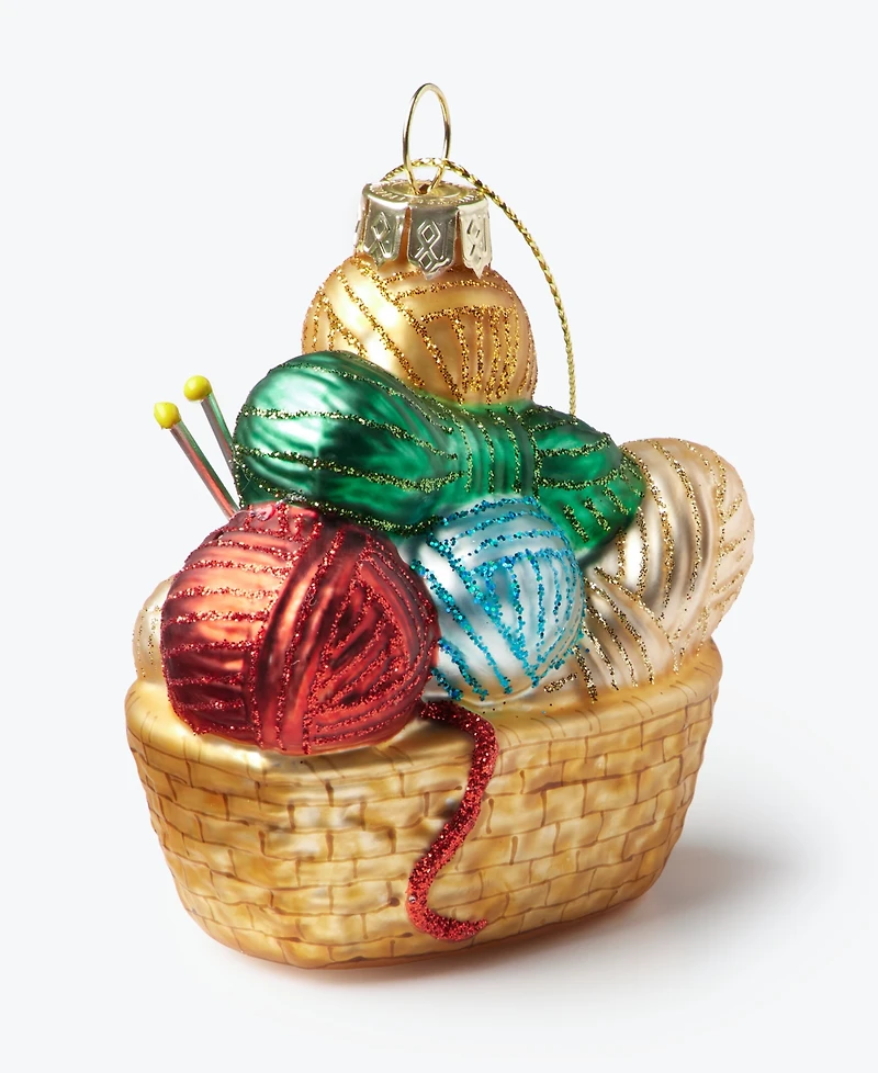 Holiday Lane Eclectic Charms Yarn Basket Ornament, Macy's Exclusive