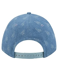 New Era Men's Denim Los Angeles Dodgers A-Frame 9FORTY Adjustable Hat