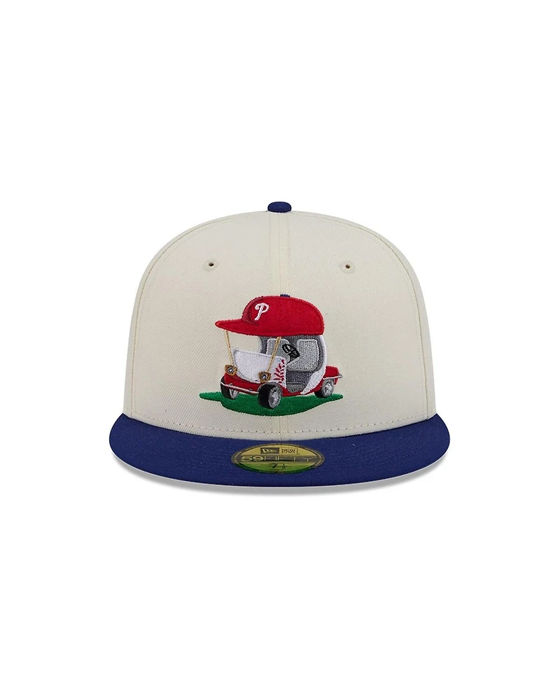 New Era Men's Cream/Royal Philadelphia Phillies Bullpen Cart 59FIFTY Fitted Hat