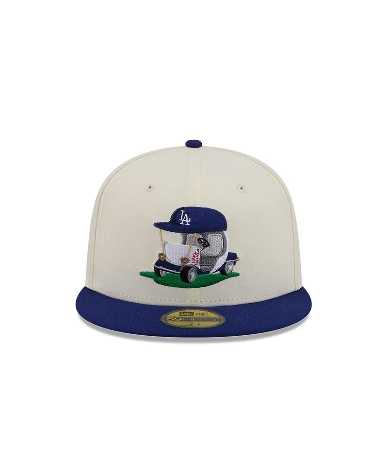 New Era Men's Cream/Royal Los Angeles Dodgers Bullpen Cart 59FIFTY Fitted Hat