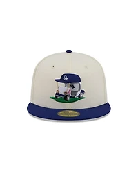 New Era Men's Cream/Royal Los Angeles Dodgers Bullpen Cart 59FIFTY Fitted Hat