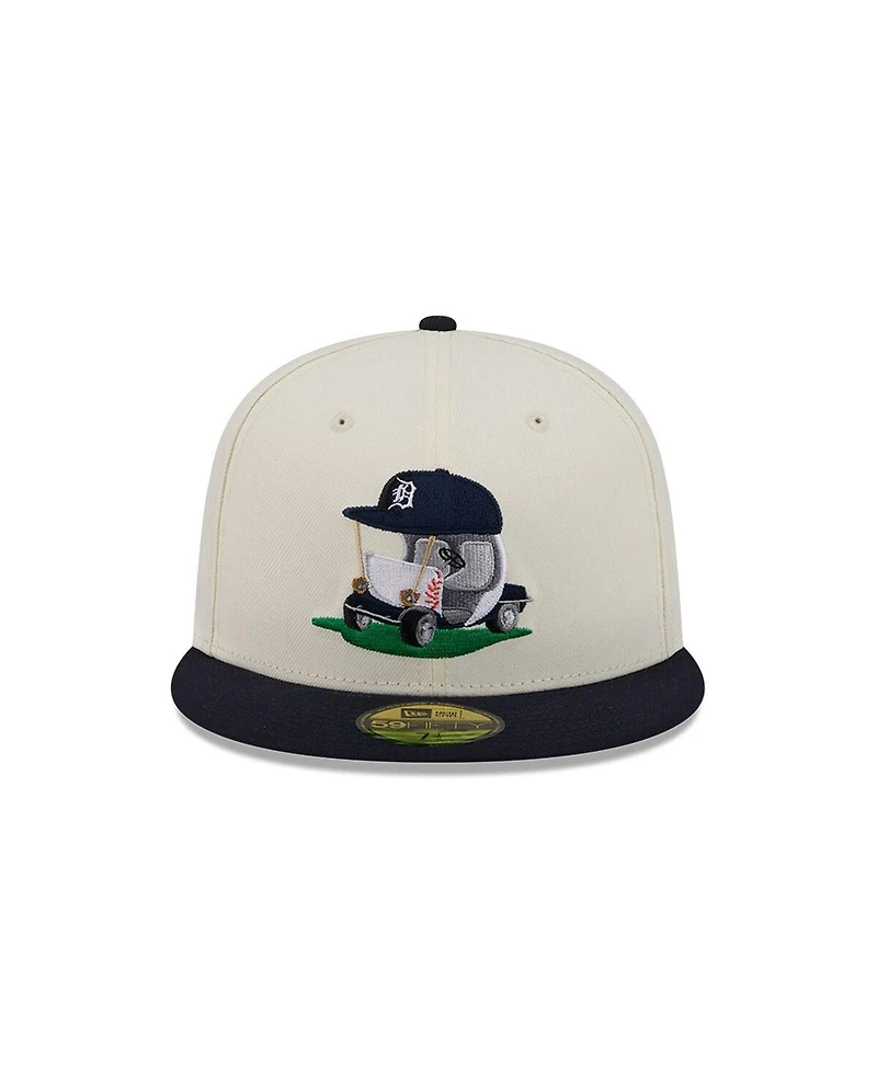 New Era Men's Cream/Navy Detroit Tigers Bullpen Cart 59FIFTY Fitted Hat