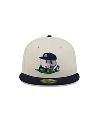 New Era Men's Cream/Navy Detroit Tigers Bullpen Cart 59FIFTY Fitted Hat