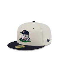 New Era Men's Cream/Navy Boston Red Sox Bullpen Cart 59FIFTY Fitted Hat