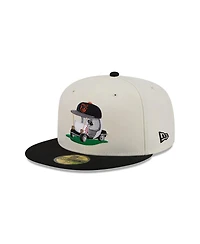 New Era Men's Cream/Black Baltimore Orioles Bullpen Cart 59FIFTY Fitted Hat