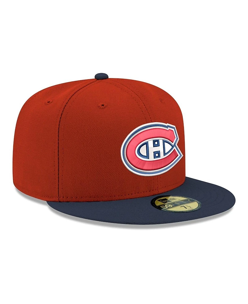 New Era Men's Red Montreal Canadiens Core Logo Two-Tone 59FIFTY Fitted Hat