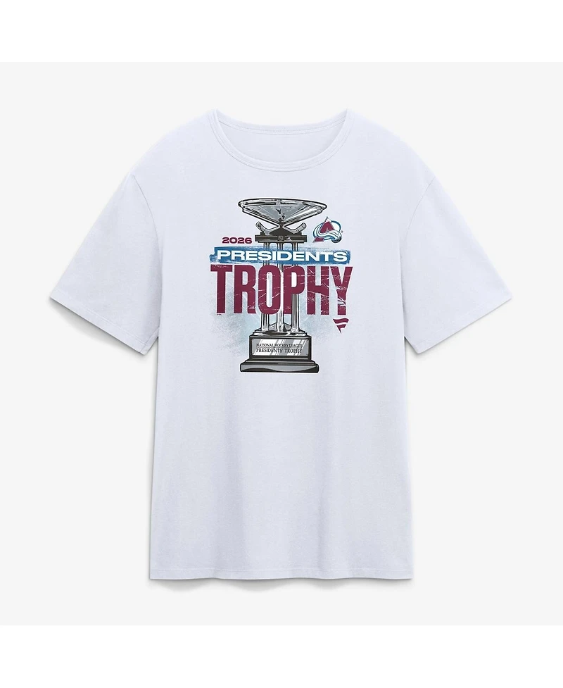 Fanatics Men's White Colorado Avalanche 2026 Presidents' Trophy Winner T-Shirt