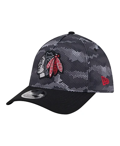 New Era Men's Black Chicago Blackhawks Zero Dark 39THIRTY Flex Hat