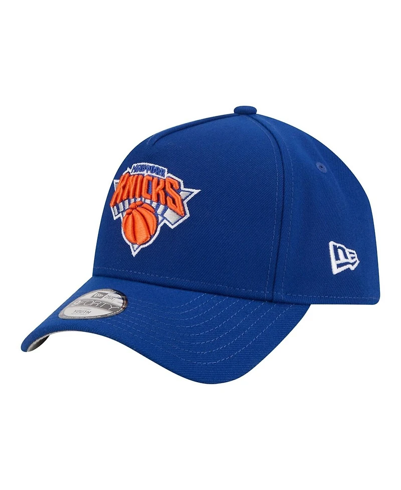 New Era Big Boys and Girls Blue New York Knicks 9FORTY A-Frame Adjustable Hat