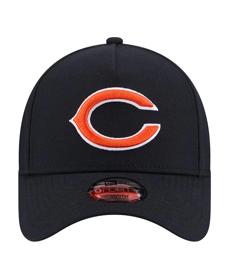 New Era Big Boys and Girls Navy Chicago Bears 9FORTY A-Frame Adjustable Hat