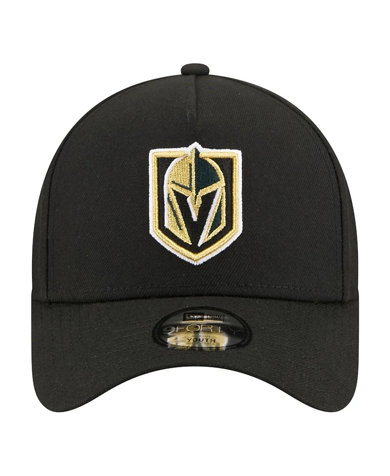 New Era Big Boys and Girls Black Vegas Golden Knights 9FORTY A-Frame Adjustable Hat