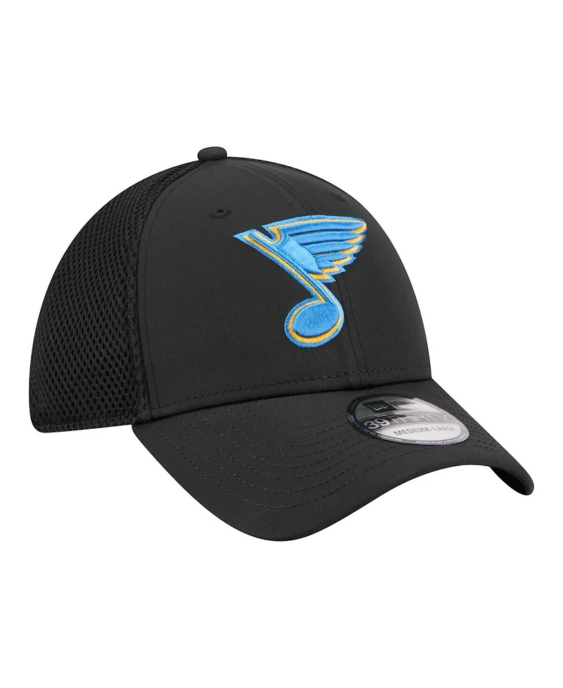 New Era Men's Black St. Louis Blues Logo 39THIRTY Flex Hat