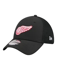 New Era Men's Black Detroit Red Wings Logo 39THIRTY Flex Hat