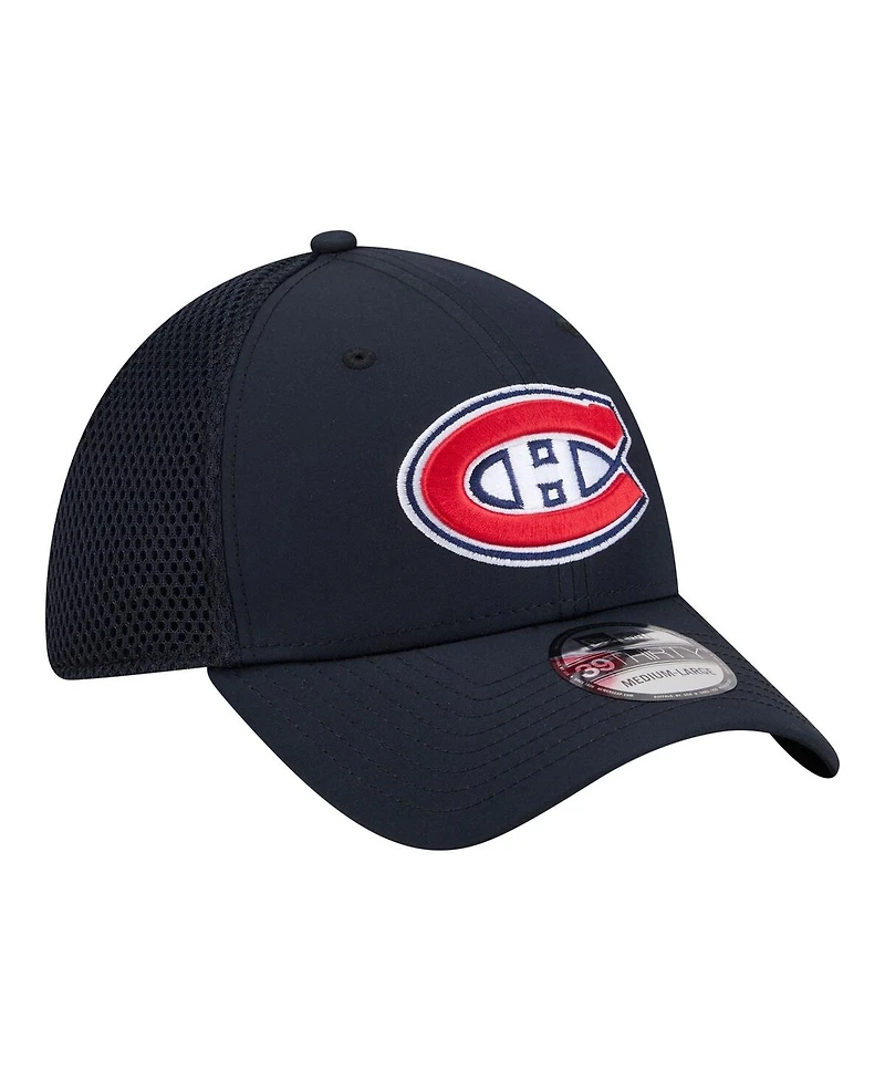 New Era Men's Navy Montreal Canadiens Logo 39THIRTY Flex Hat