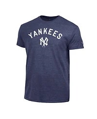 Champion Men's Navy New York Yankees Cooperstown Wordmark Lockup Tri-Blend T-Shirt