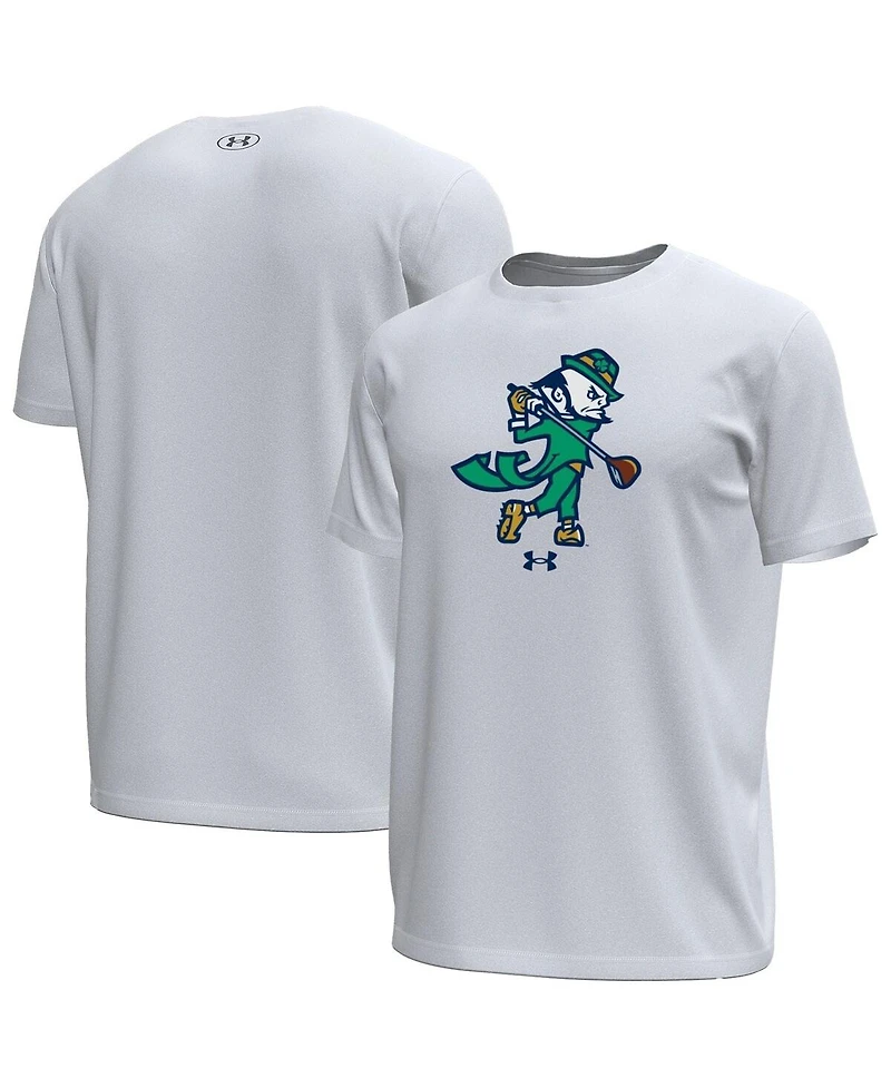 Under Armour Men's White Notre Dame Fighting Irish Golf Leprechaun Tech Stretch T-Shirt