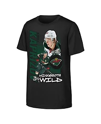 Outerstuff Big Boys and Girls Kirill Kaprizov Black Minnesota Wild Playmaker T-Shirt