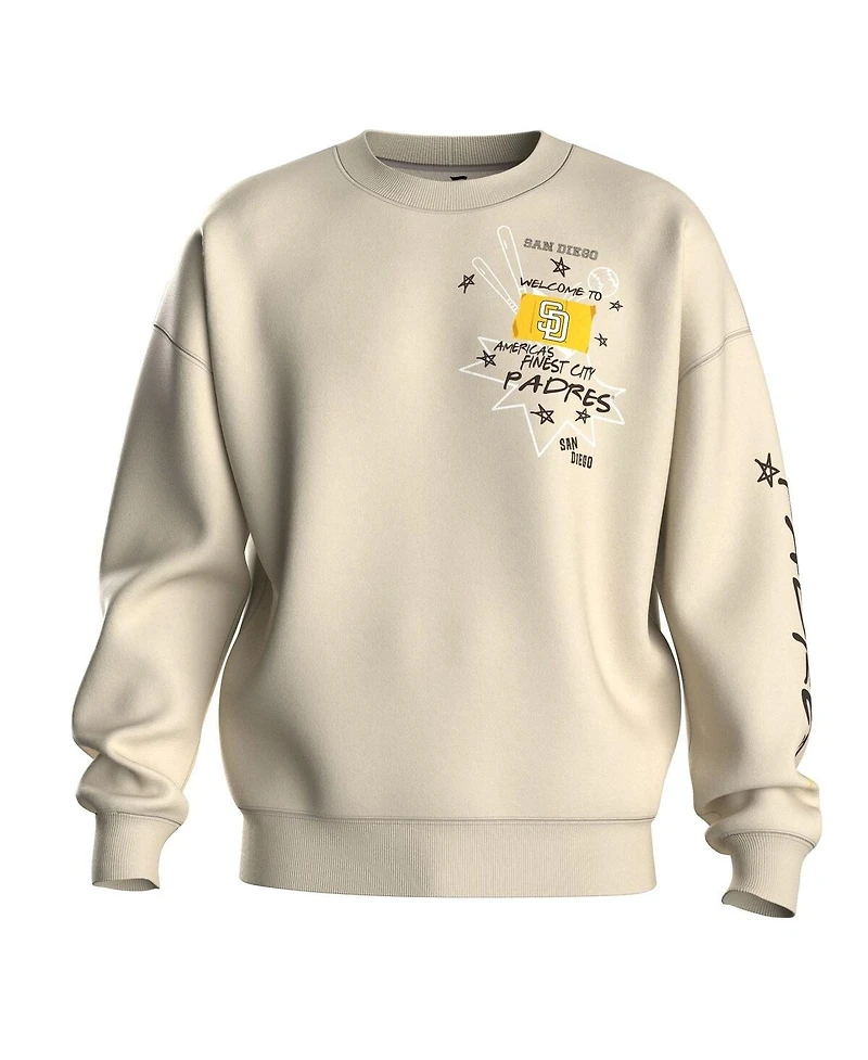 Fanatics Women's Beige San Diego Padres Graffiti Fleece Sweatshirt