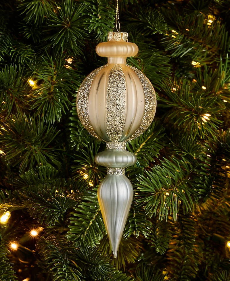 Holiday Lane Gilded Glamour Glass Finial Ornament, Macy's Exclusive