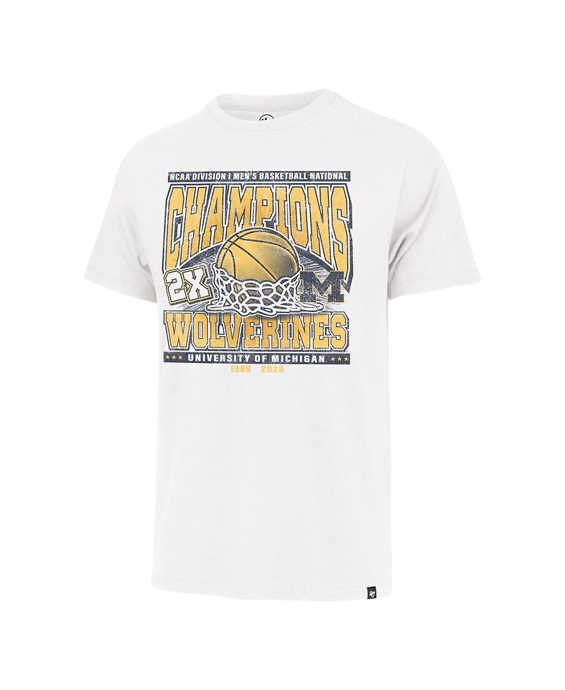 '47 Brand Men's White Michigan Wolverines 2026 Ncaa Basketball National Champions Big & Tall T-Shirt