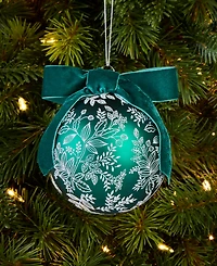 Holiday Lane Holiday Toile Floral Pattern Ball Ornament, Macy's Exclusive