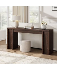 homfan Extra Long Narrow Console Table, Farmhouse Sofa Table for Entryway or Behind Couch, Engineered Wood Hallway Accent