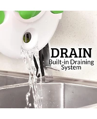 Manual Salad Spinner With Secure Lid Lock & Rotary Handle
