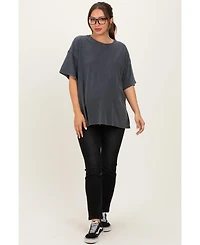 Pinkblush Maternity Light Navy Oversized Mineral Wash T-Shirt